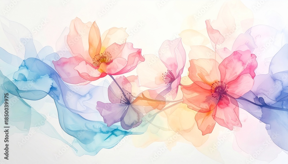 Obraz premium Abstrakter Frühlingsblumen-Hintergrund in Aquarell