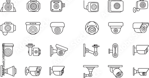 Security Camera Icons Collection cctv surveillance