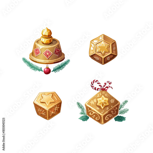 Golden treasure chest and jewels on white background