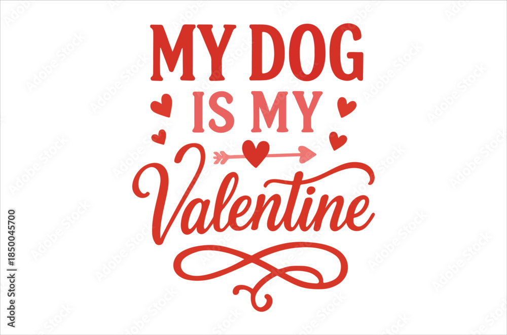 Fototapeta premium Basic RGBValentine's Day graphic with cute dog love message