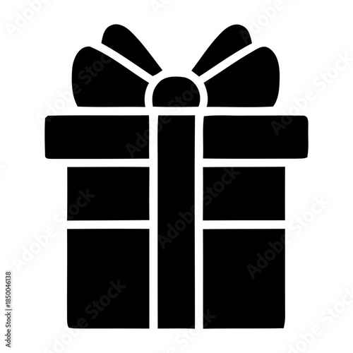 Silhouette of a Gift Box with a Bow