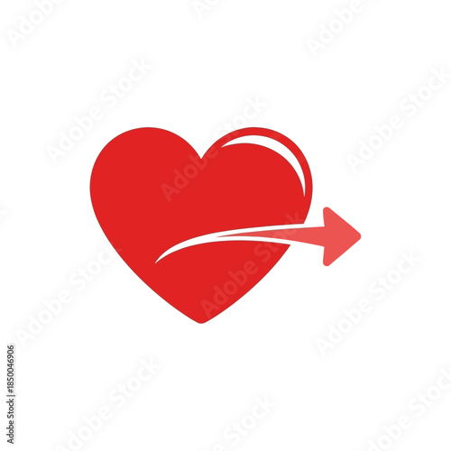Red heart icon with a yellow star, symbolizing favorite, love, or rating on a white background.