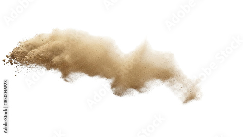 Dust cloud sweeping across desert isolated on transparent background