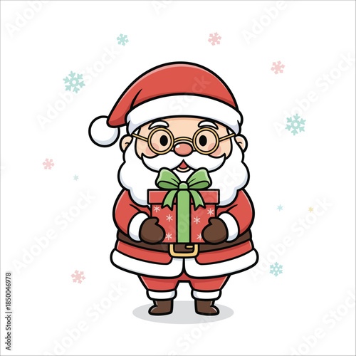 Santa with Present – Festive Holiday Character