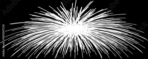 Circular radial black white stipe in pop art style. Radial shape beam, artistic ray circular to magazine cartoon, geometry starburst. Vector illustration