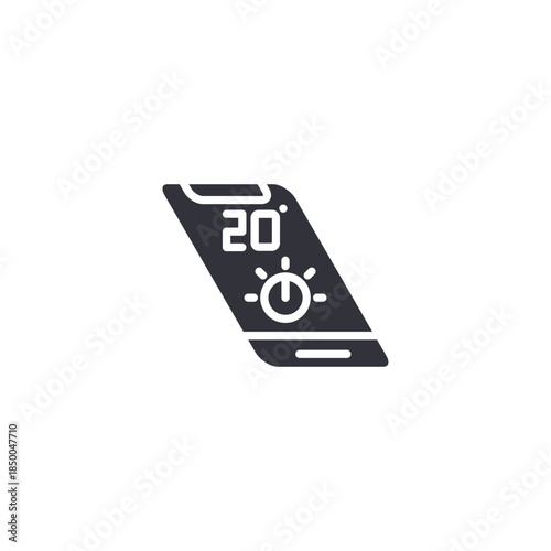 Smart remote controller icon representing temperature control, energy adjustment, and intelligent utility device operation.