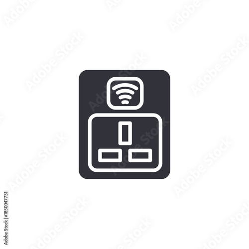 Smart outlet meter icon illustrating power monitoring, connected sockets, and intelligent electricity usage tracking.