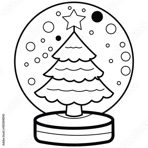 Snow globe icon Vector flat thin line illustration