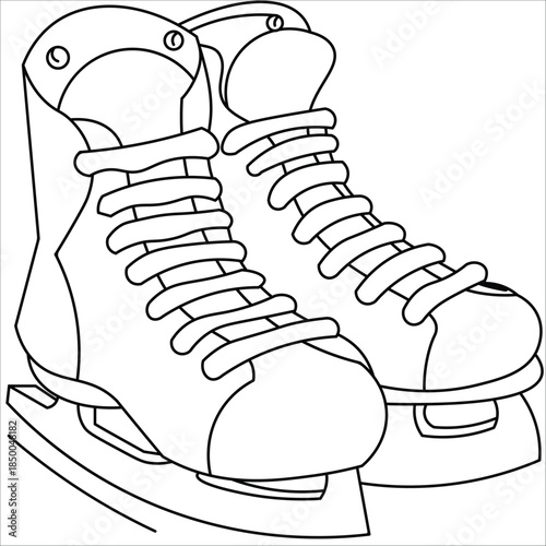 skates of a line art vector