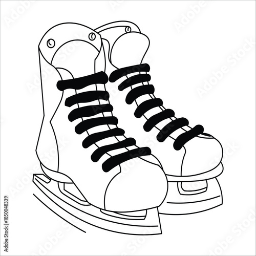 skates of a line art vector