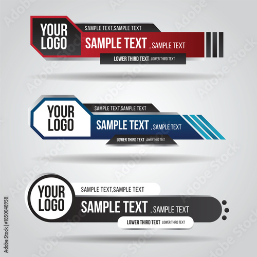 Template for business label design with logo and sample text