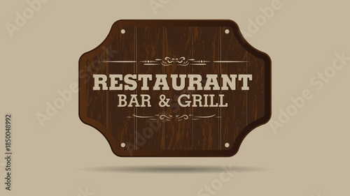Rustic restaurant bar grill sign