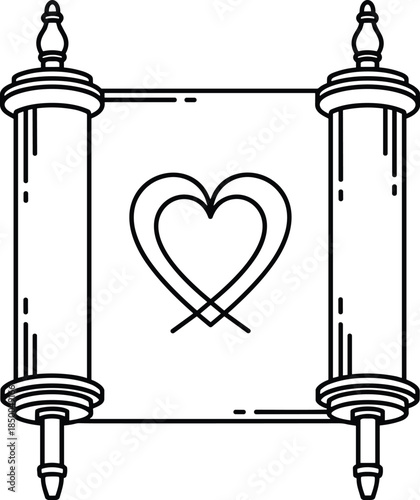 Torah scroll with heart
