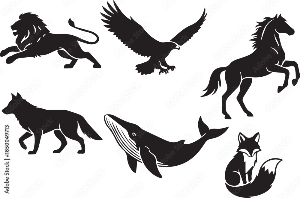 Naklejka premium vector set of horses