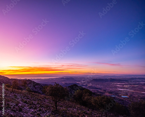 Looking towards Alicante from Mount Maigmo at dawn