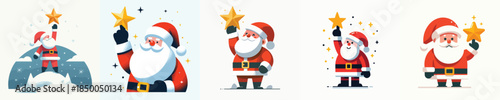 vector santa holding christmas star