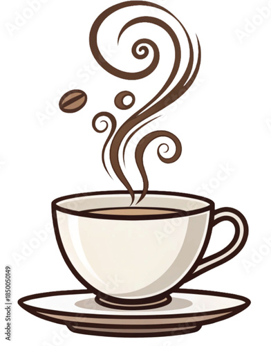 Aromatic Coffee Moment: A simple yet delightful cup of coffee, the steam gently swirling upwards, invites a moment of warmth and energizing in every sip.