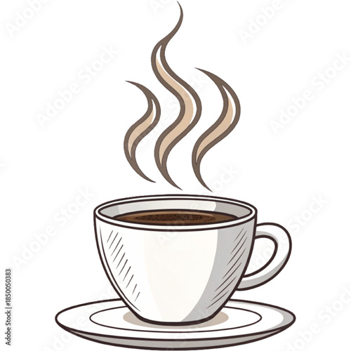Warm Coffee Cup: A comforting cup of steaming coffee, exuding warmth and inviting aroma, ready to awaken senses.