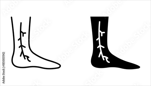 Varicose icon set, on white background.