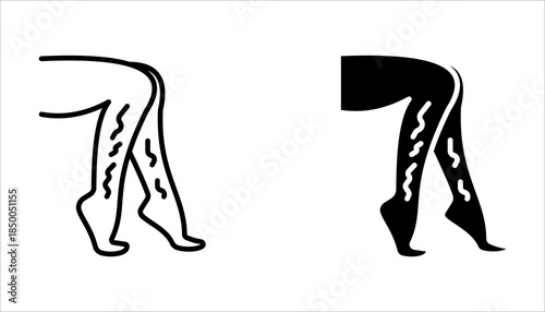 Varicose icon set, on white background.