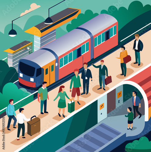 passenger train in the city