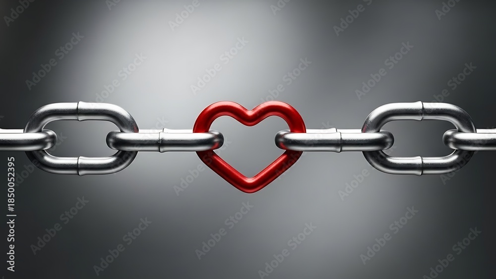 Obraz premium Heart shaped link in chain