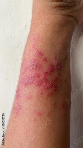 Close-Up of Severe Skin Rash on Human Arm