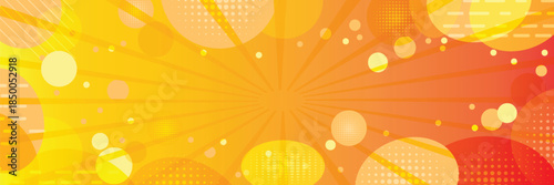 Cute striped, checkered, and dotted yellow cloud shapes and circles with long horizontal square frames.