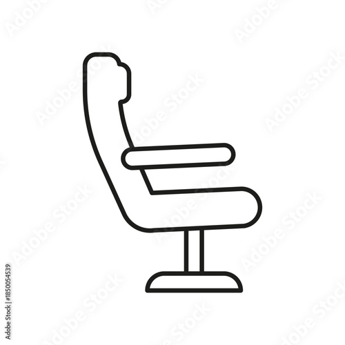 Airplane Seat Line Icon. In-Flight Comfort, Travel Seating, And Passenger Accommodation Outline Symbol. Aviation And Airline Services. Editable Stroke. Isolated Vector Illustration