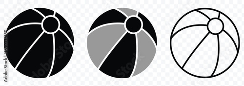 Collection of beach ball icon. Vector sports elements collection. Hobby and professional training and exercising. Vector illustration.