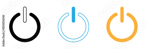 Power button icons in different colors
