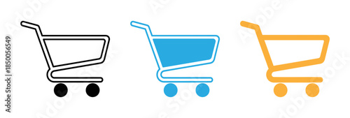 Colorful shopping cart icons