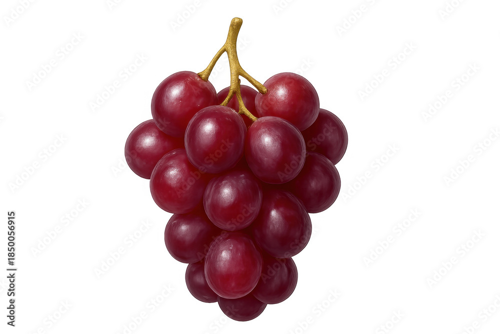 Fototapeta premium Red grapes bunch showing fresh juicy fruit, a healthy diet food and sweet natural snack on transparent background