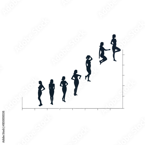 Women’s Health and Fitness Growth Progress Infographic Vector