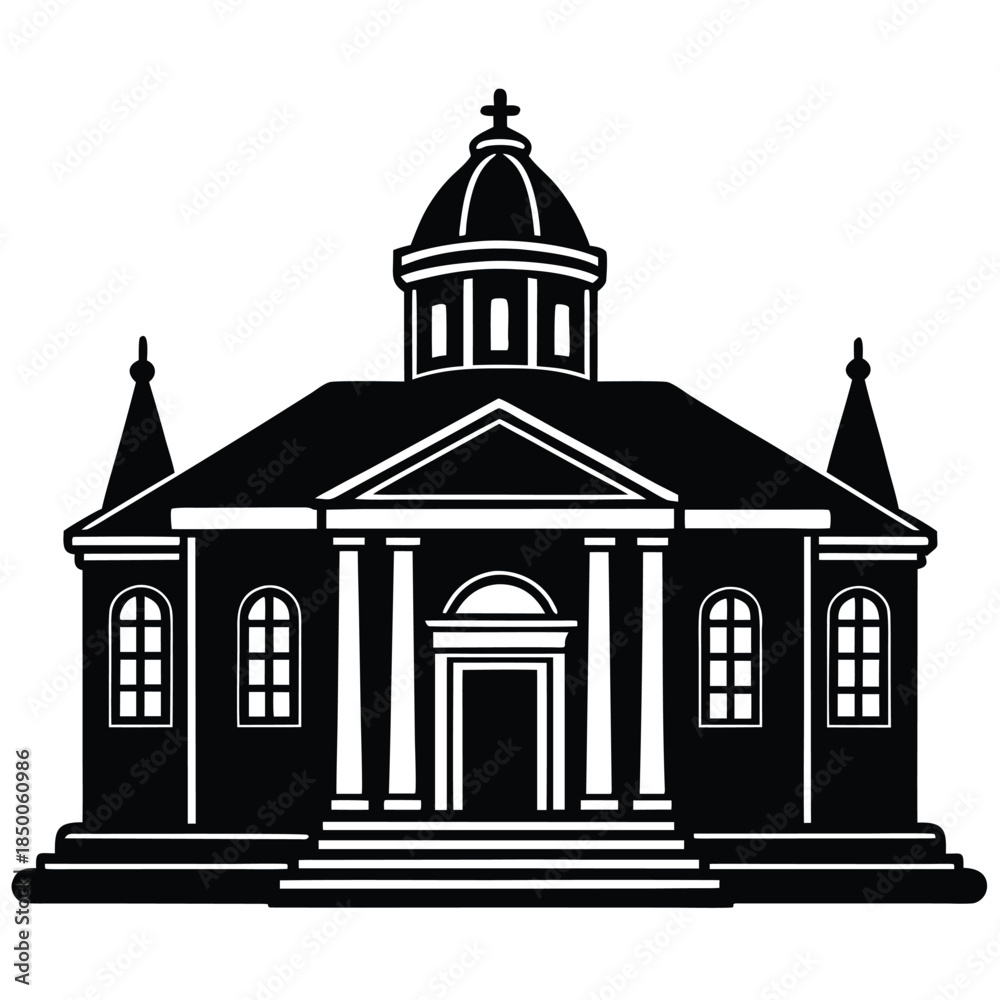 Obraz premium heritage building vector icon on white background