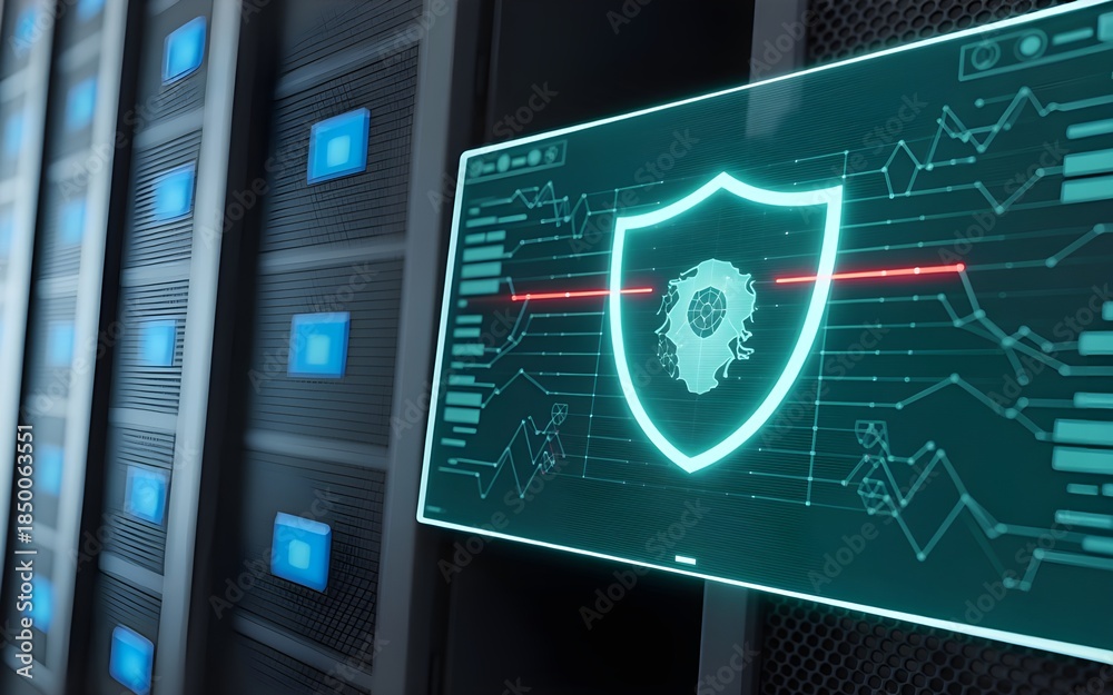 Obraz premium a digital interface screenshot showing a security checking on a device