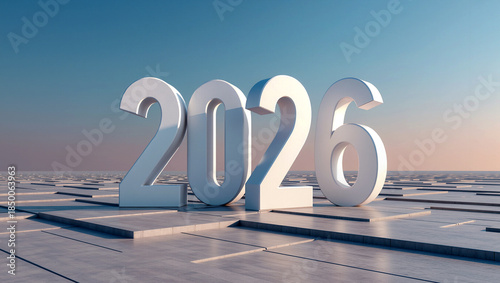 Wallpaper Mural Visions of the future in a serene landscape with bold numbers Torontodigital.ca