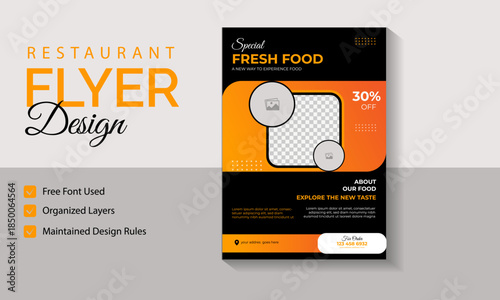 Professional restaurant business food flyer template design