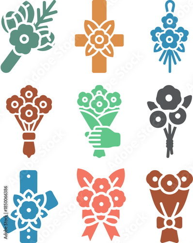 Corsage Style Solid Filled Icons Wrist Pinned Bouquet Hanging Types