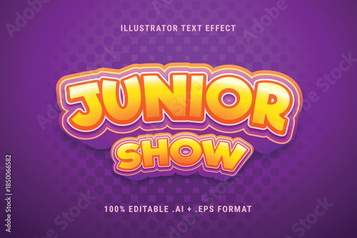 Vibrant junior show logo on purple background with yellow text