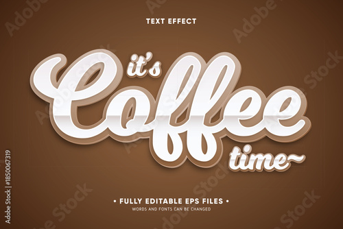 Brown background with white coffee time text