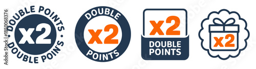 double reward points promo icon set