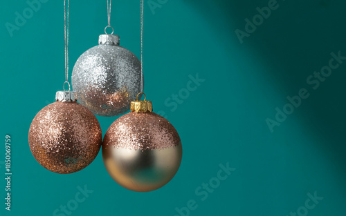Festive baubles hanging holiday