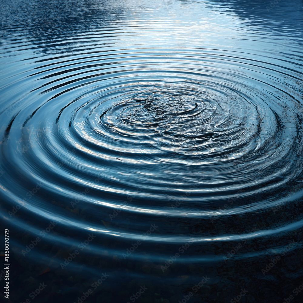 Fototapeta premium Calming Ocean Waves Ripple Effect on Serene Water Surface
