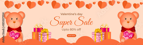 Vector illustration of Happy Valentine's Day Sale social media template