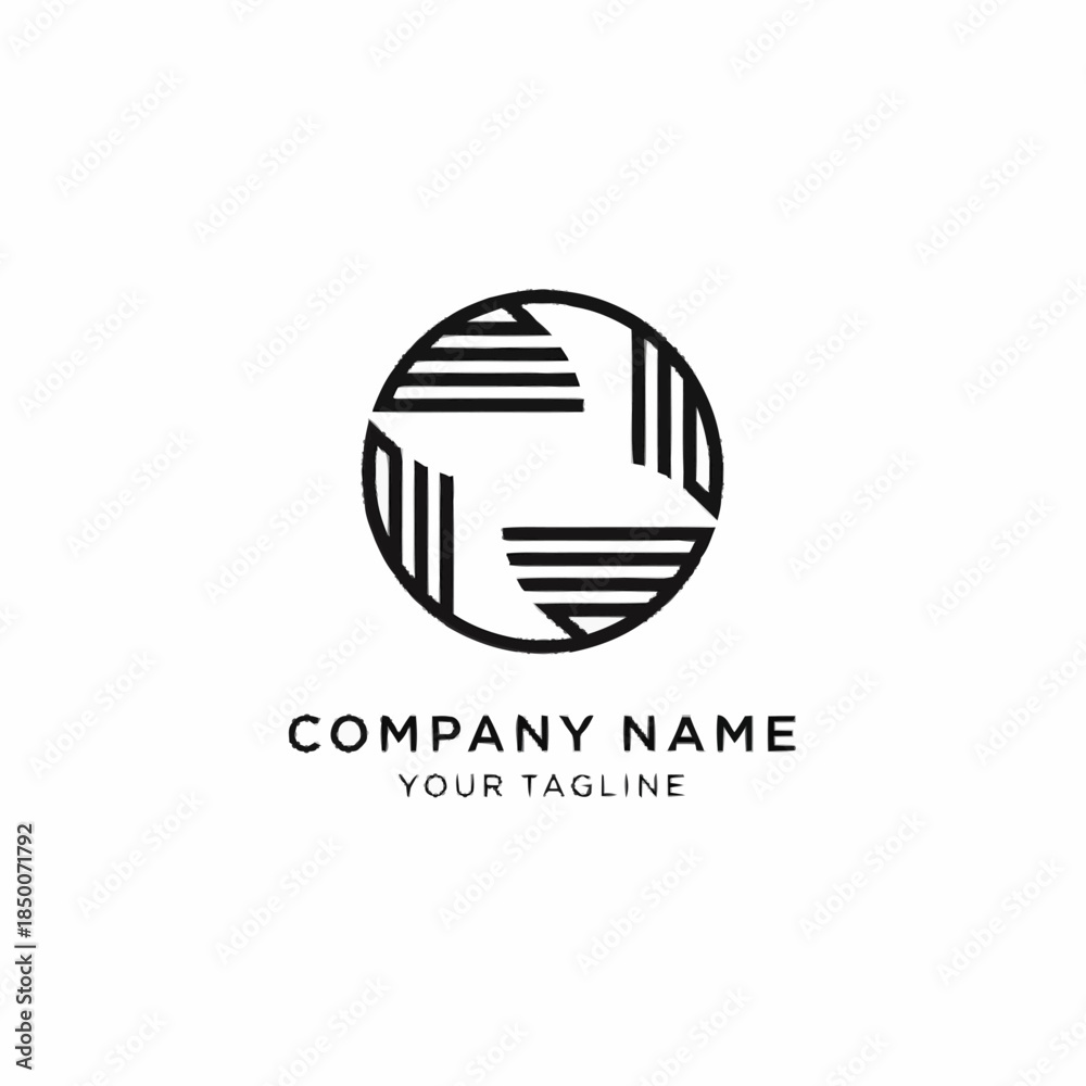 Fototapeta premium Modern Abstract Circular Logo Design with Geometric Elements.