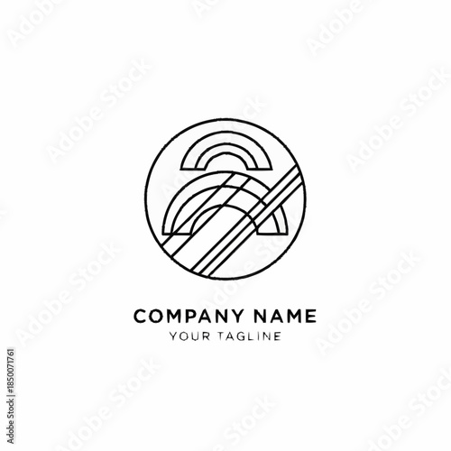 Minimalist Geometric Logo Design Abstract Circle Shape.