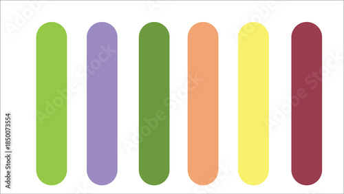 A row of colorful elongated rectangular shapes arranged horizontally