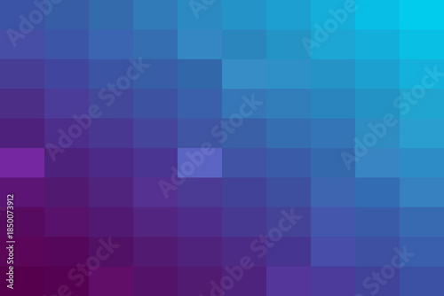 Pixelated gradient background featuring a smooth color transition from deep purple to vibrant blue and cyan hues, forming an abstract grid pattern