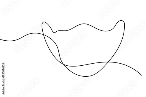 Safety face mask continuous one line drawing minimalist style vector outline for medical design